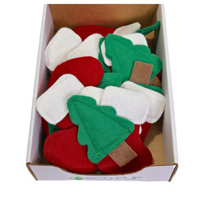 Eco-Pup Box Of 30 Wool Holiday Catnip Toys - Stocking And Christmas Tree
